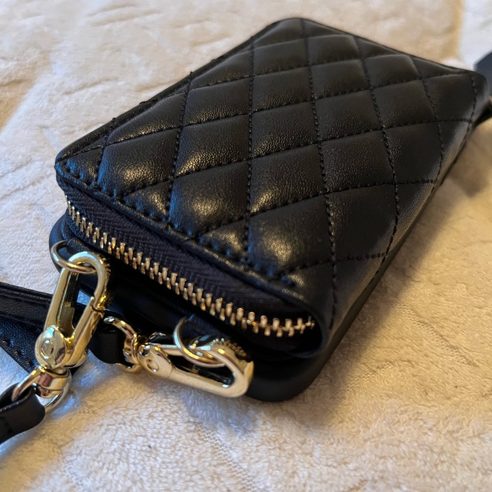 LAMEEKU Black iPhone Quilted Case Wallet